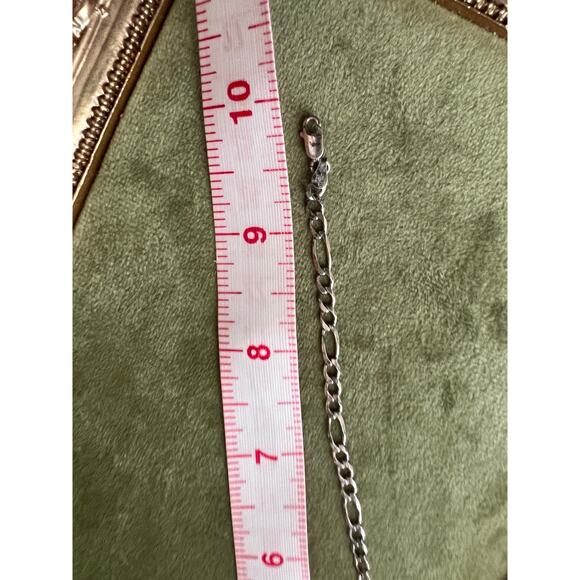 10” Sterling Silver 925 Italy Figaro Anklet – 3mm Chain – Unisex Vintage - Picture 12 of 12